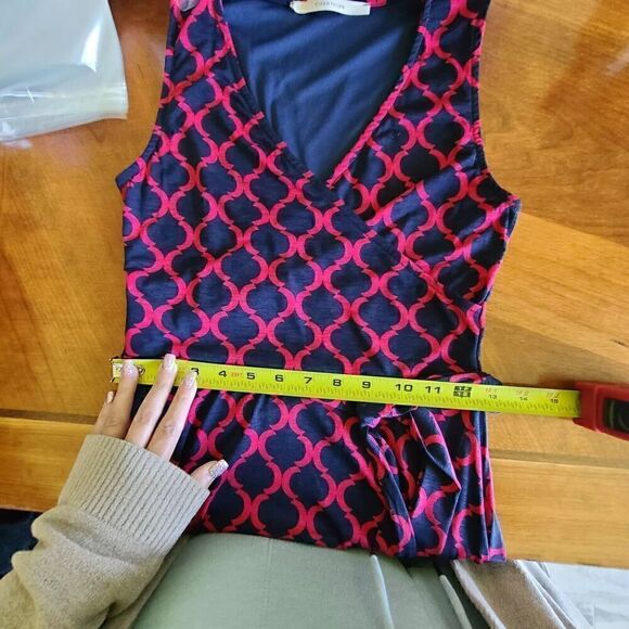 41 Hawthorn Wrap Dress XS Sleeveless Blue Red Belt Tie Patterned Workwear‎ - Picture 10 of 12